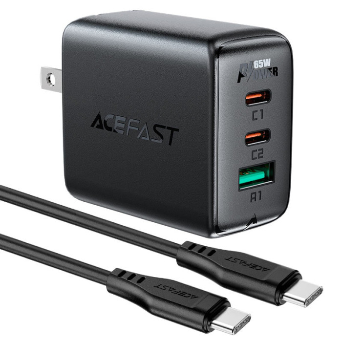 ACEFAST A15 PD 65W 3 Port Fast Charger with Cable thumbnail