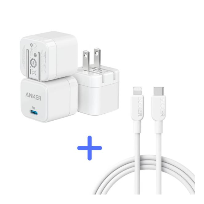 Anker PowerPort III 20W Cube Charger with USB-C to Lightning Cable