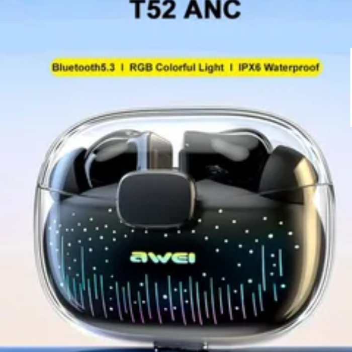 Awei T52 ANC True Wireless Earphones with Adaptive Noise Cancelling Bluetooth 5.3 Clear Calls Long Playtime Price in BD thumbnail