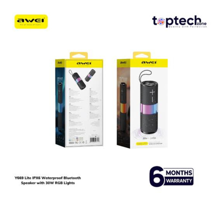 Awei Y669 Lite Ipx6 Waterproof Bluetooth Speaker With 30W Rgb Lights thumbnail
