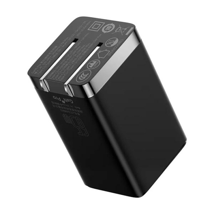 Baseus GaN5 Pro 65W Fast Charger 2X Type-C 1X USB Port CN For MacBook Laptop Phone thumbnail