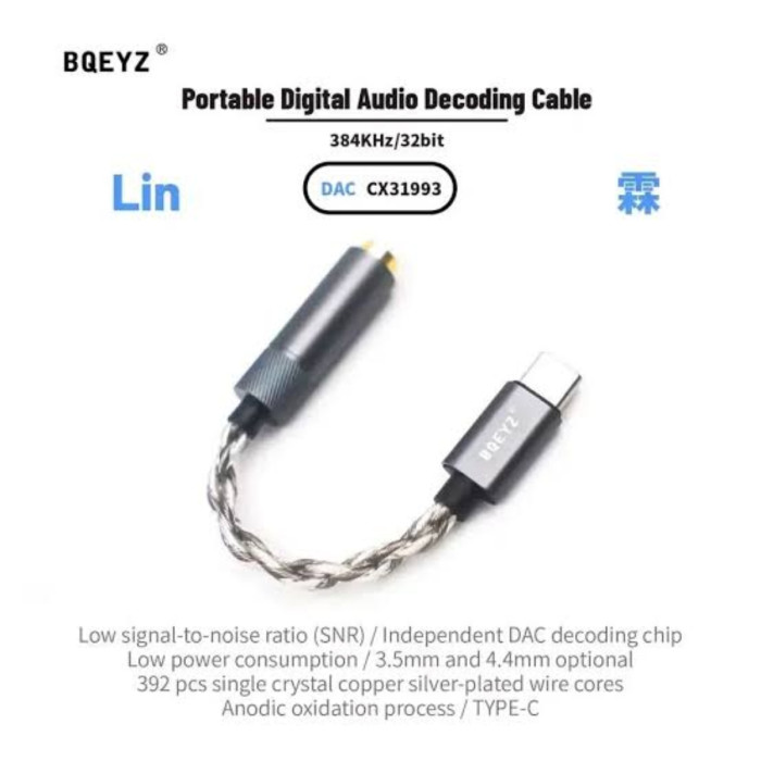 Bqeyz Lin Type C To 3 5Mm 32Bit 384Khz Cx31993 Dac Dongle