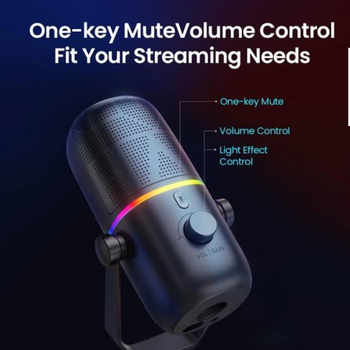Haylou Gx1 Microphone For Gaming Streaming Recording With Rgb Lights thumbnail