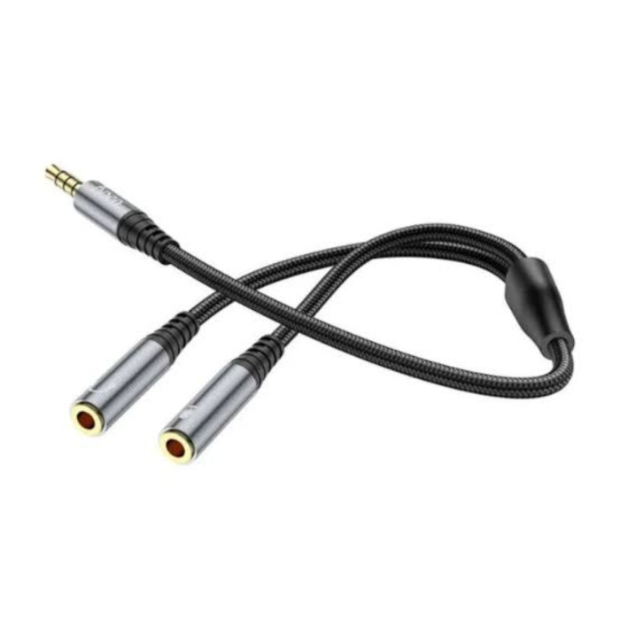 Hoco Upa21 Audio Adapter Cable For 3 5Mm Female To 3 5Mm 2 Male thumbnail