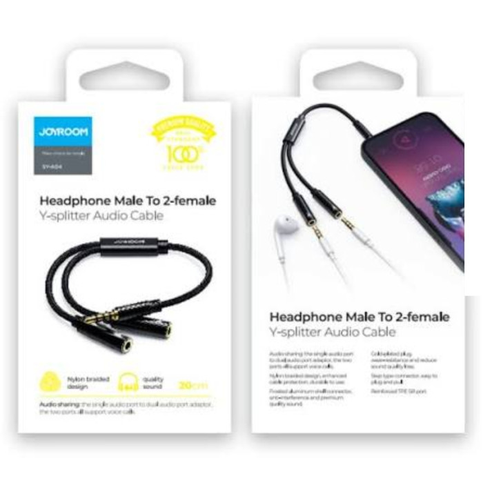 Joyroom Sy A04 Earphone Sharing Cable Male To 2 Female thumbnail