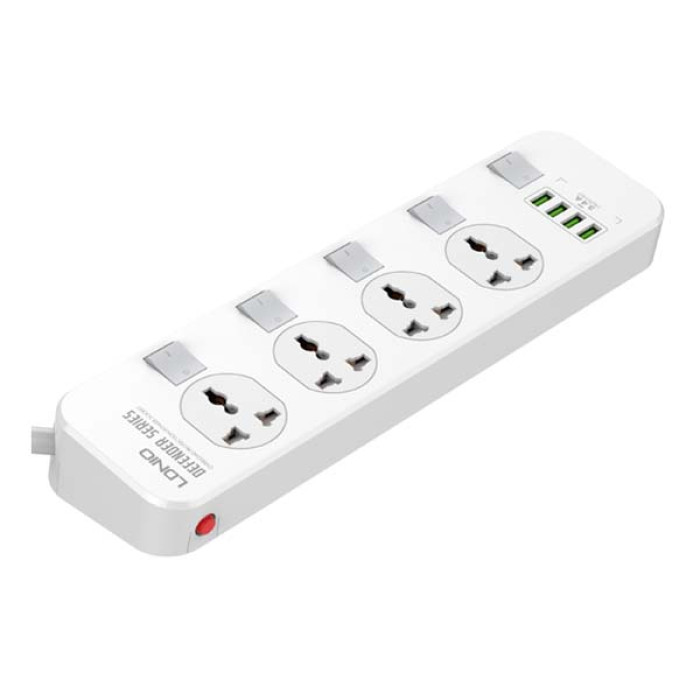 LDNIO SC4408 2500W New 5 Outlet 4 USB port Surge Protector Power Strip