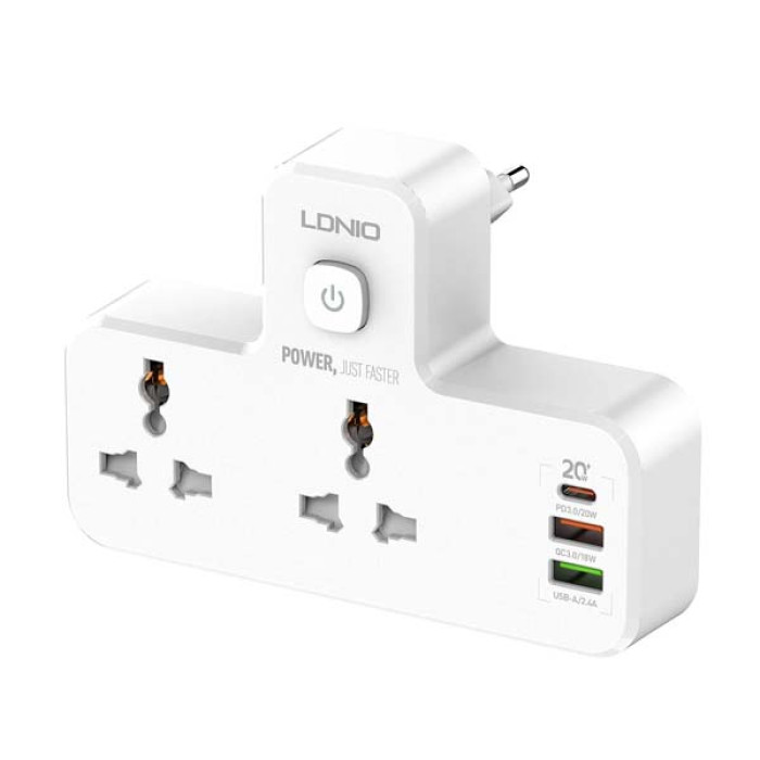 LDNIO Universal 2 port + 1PD + 1 QC 3.0 + 1 USB POWER SOCKET (SC2311)