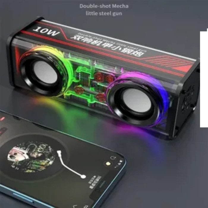 Mecha 10W Transparent Rgb Colorful Lights Bluetooth Speaker thumbnail