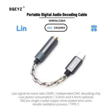 Bqeyz Lin Type C To 3 5Mm 32Bit 384Khz Cx31993 Dac Dongle