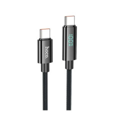 Hoco U125 Benefit 100W Fast Charging Data Cable with Display (Type-C to Type-C)