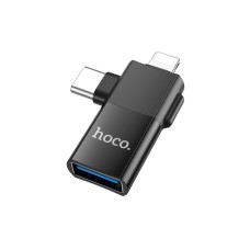 Hoco UA17 2-in-1 iP male/Type-C Male to USB Female Adapter