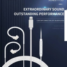 Jcally Pj5 Lighting 5N Ofc Silver Plated Earphone Cable C100 Chip Support Microphone